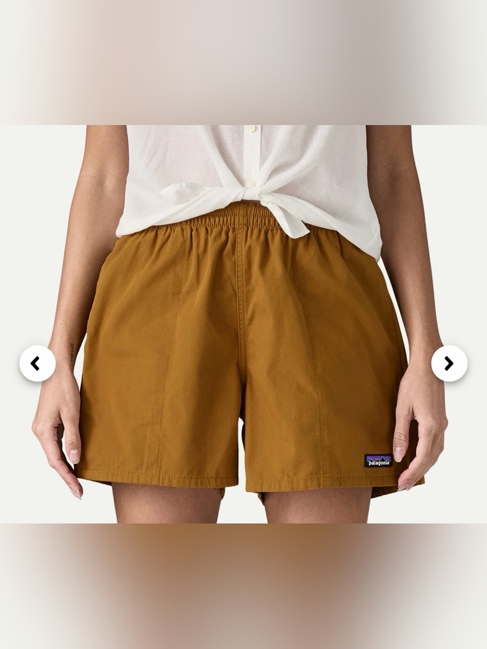 Patagonia Women's Athletic Shorts in Mustard Brown